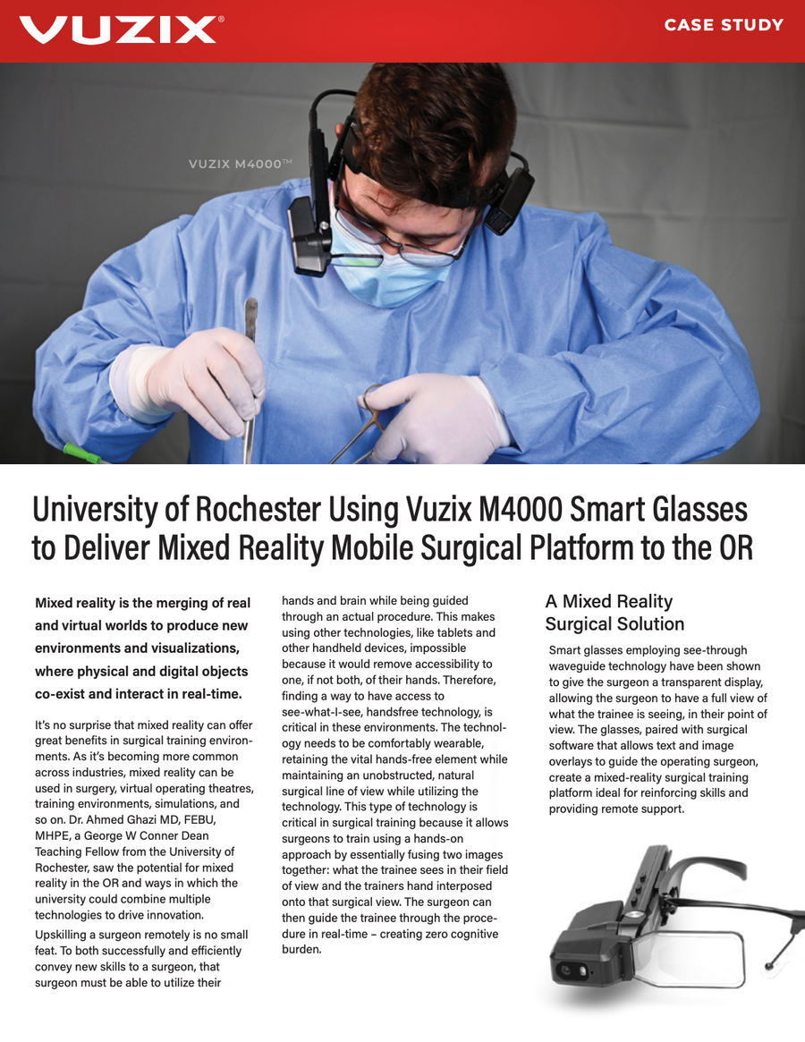 La Universidad de Rochester utiliza las gafas inteligentes M400.